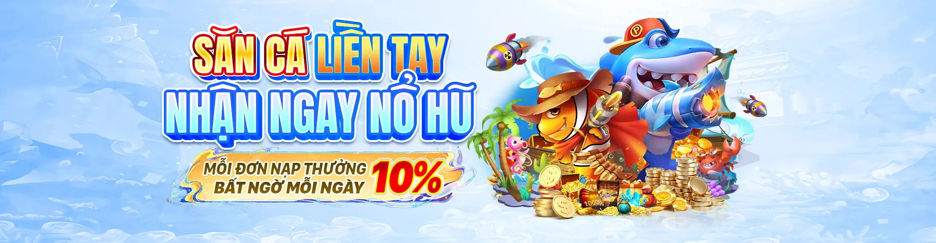 Hình ảnh đại dương huyền ảo với các loài cá và sinh vật biển trong trò chơi bắn cá VN888